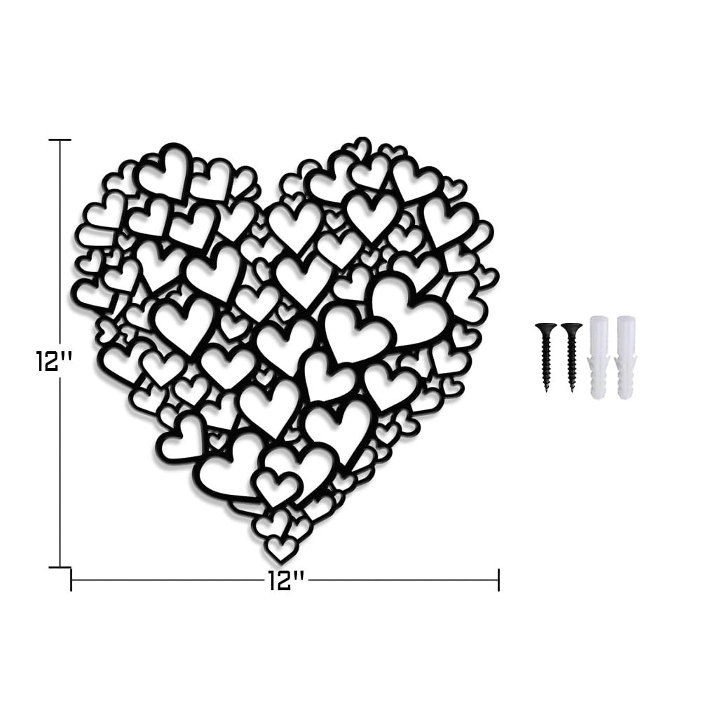 Heart Wall Decor, Metal Love Heart Wall Art, Heart Metal Art, Love Sign for V…