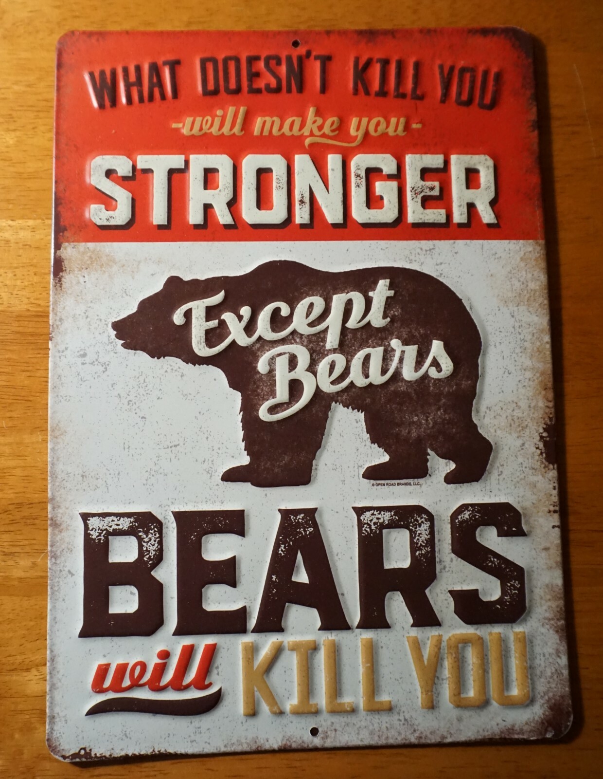 Rustic Vintage Bears Cabin Tin Sign Log Lodge Primitive Home Decor NEW