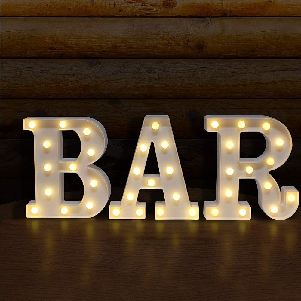 LED Letter Light Up Sign for Night Light, Wall Decor, Parties, Alphabet Marquee