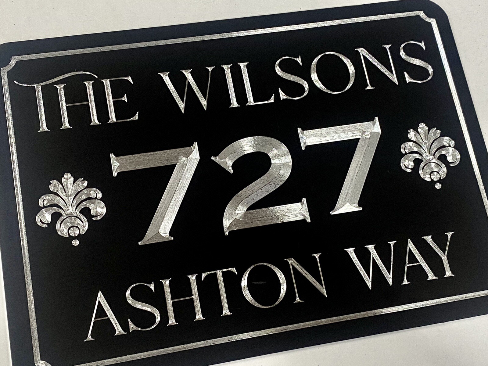 Engraved Personalized Custom House Home Number Street Address Metal Sign 10×7
