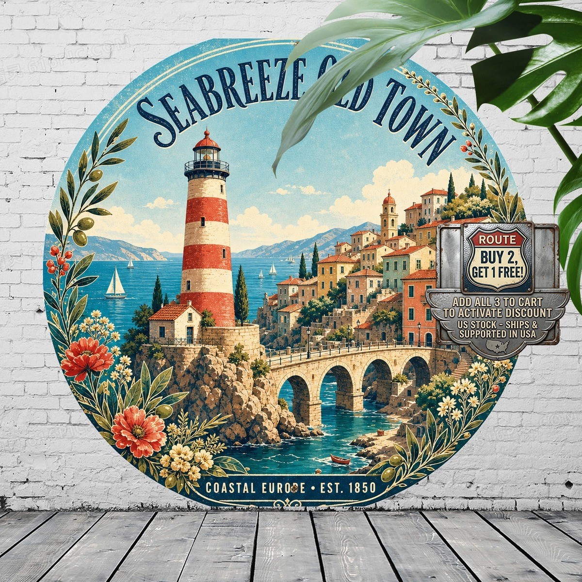 Munich Germany Travel Souvenir Round Aluminum Metal Tin Sign 8×8