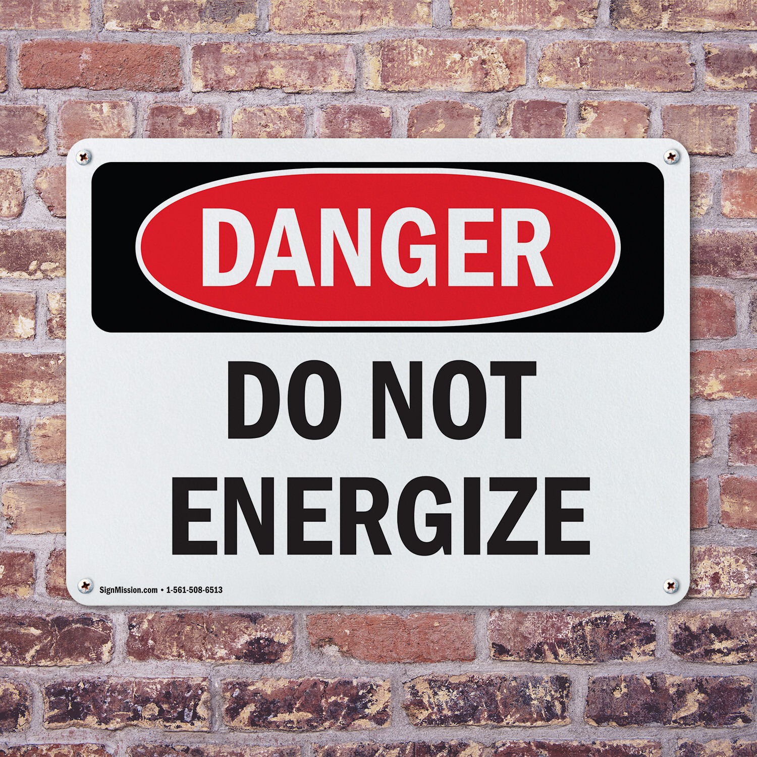 (2 Pack) Do Not Energize OSHA Danger Sign Decal Metal Plastic