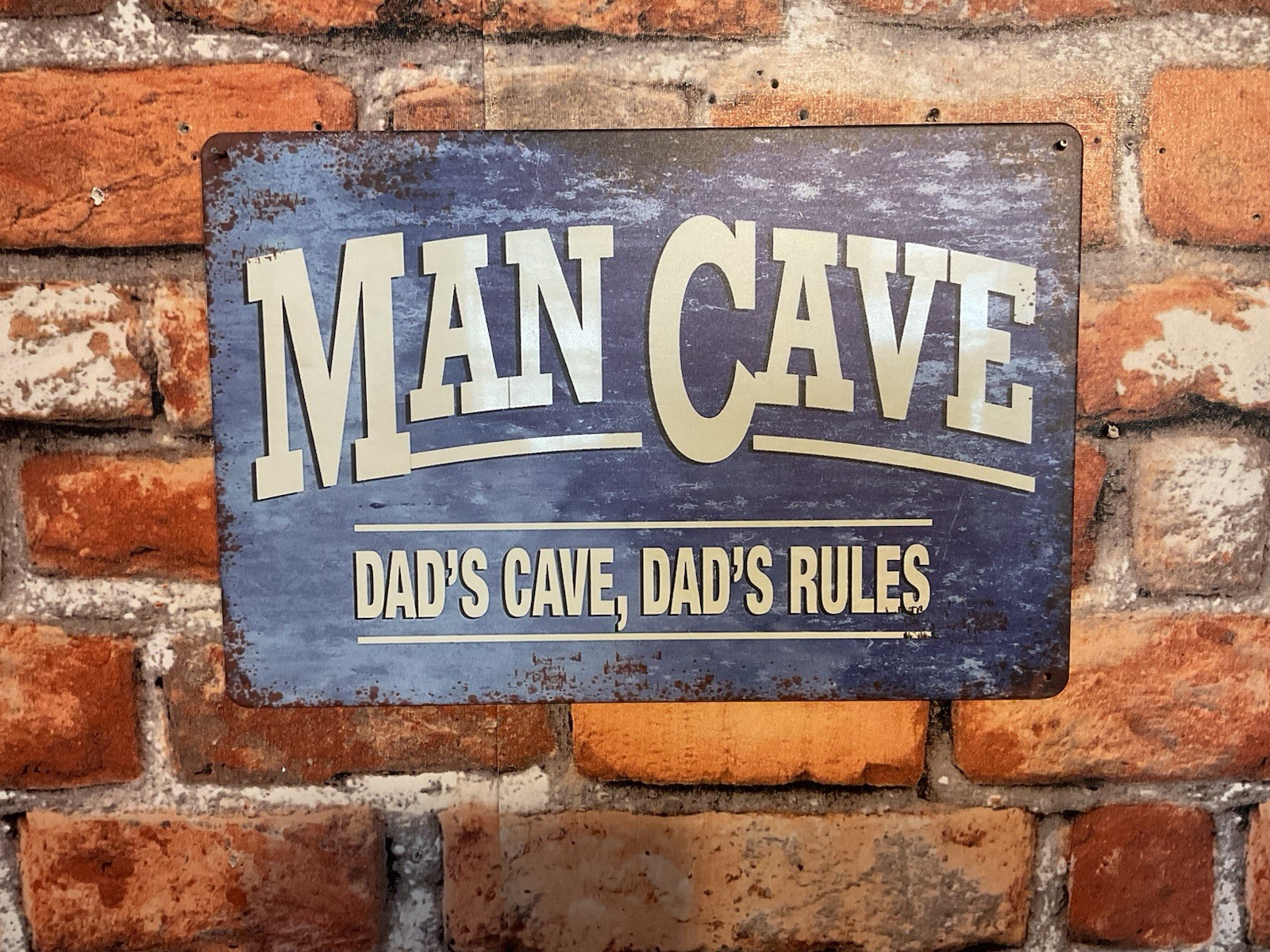 8×10 Patina Style “Man Cave” Dad’s Cave” Sign A Great Gift! FREE SHIPPING!