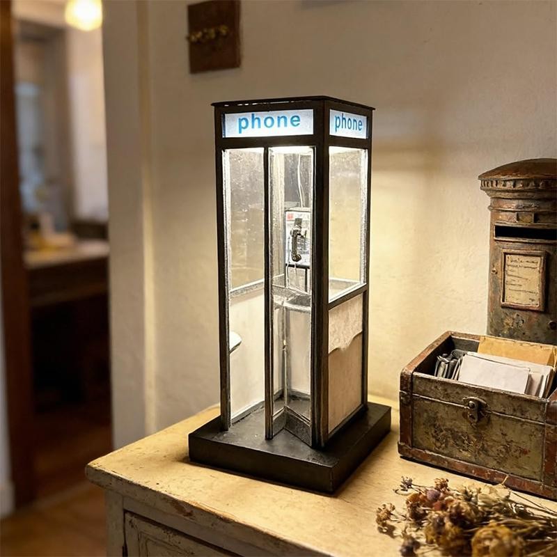 Retro Vintage Tall Phonebooth Lamp
