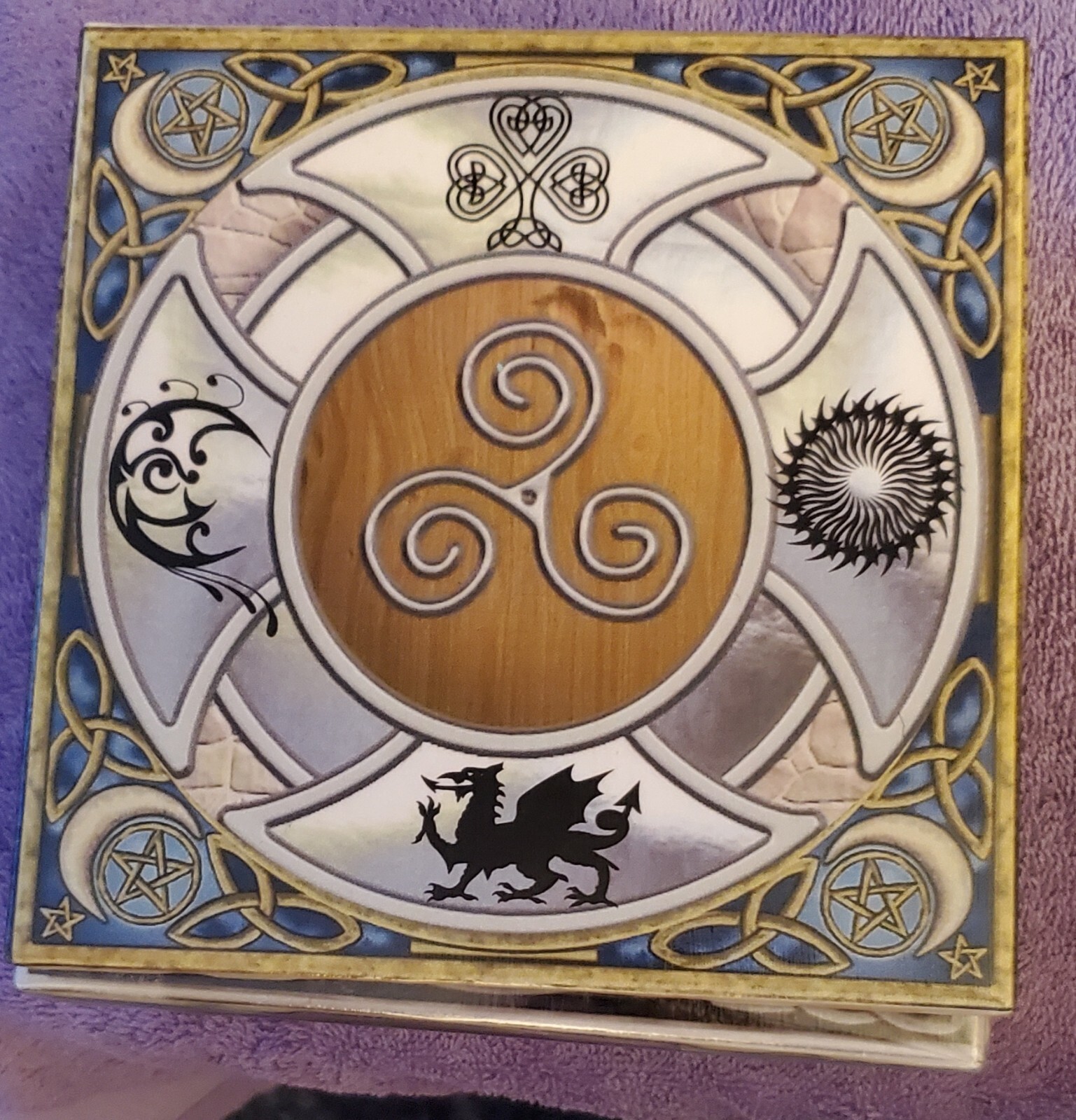 home decor items. Celtic Shield of Protection, Alter Tile, Glossy, Ceramic