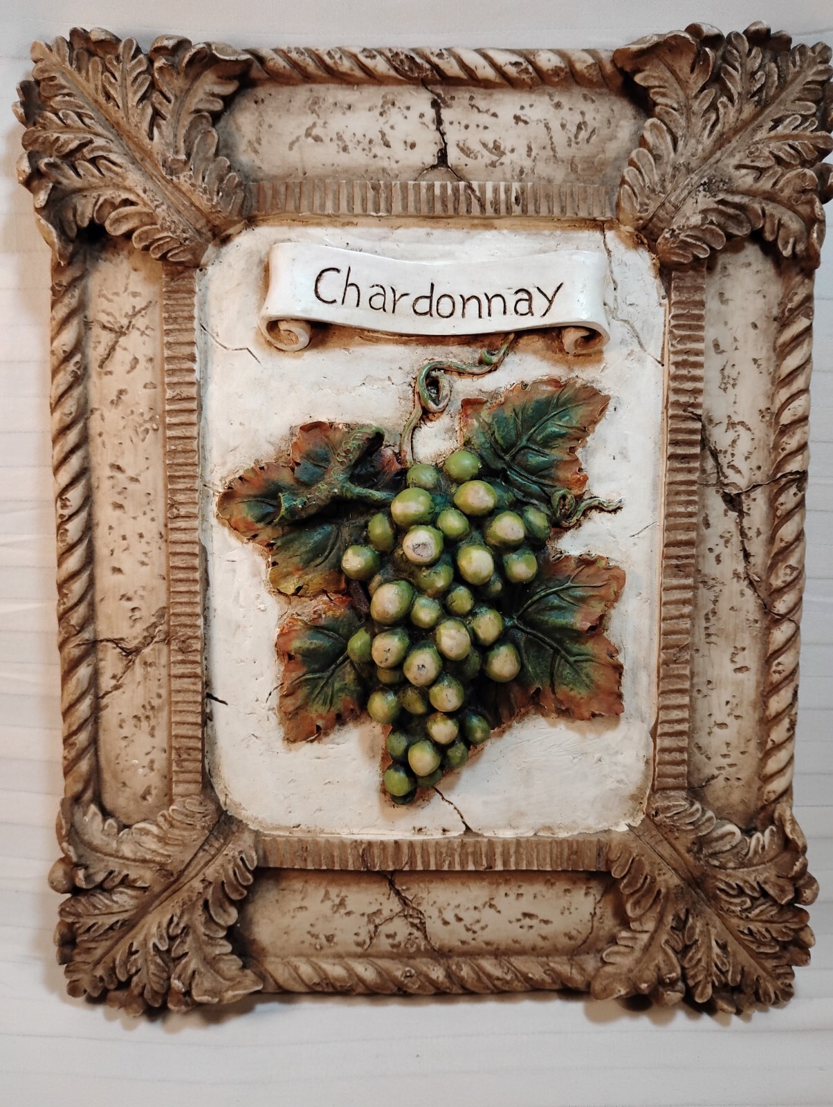 Chardonnay Wine Wall Art Plaque 10&1/2 in. long x 8&1/4 in. wide