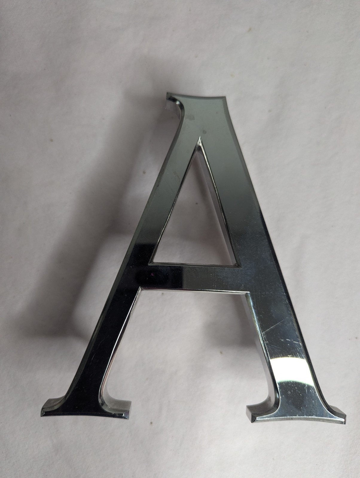 letter A silver Metal sign retail display room Art craft Business initial 6″