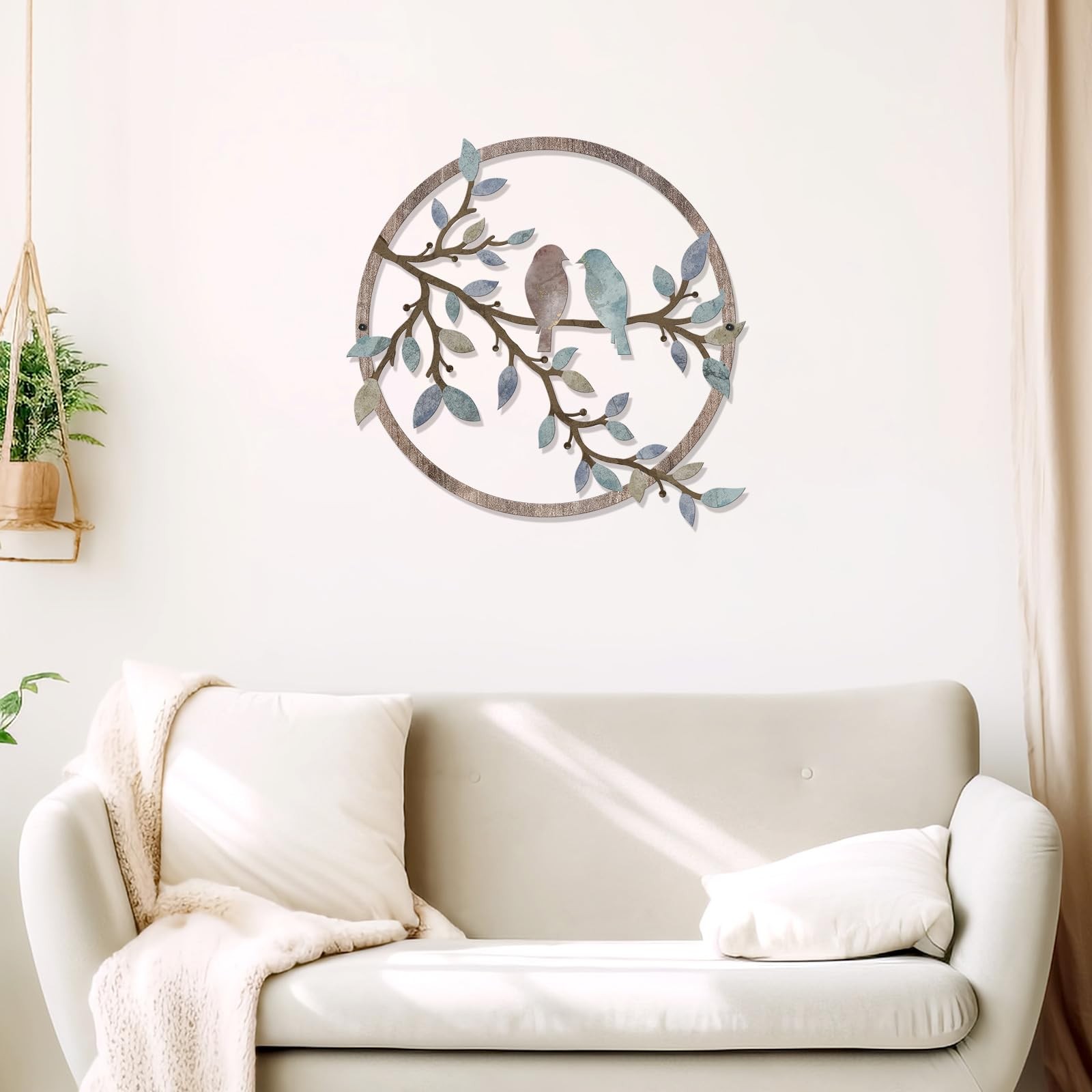 Bird on Tree Branch Pictures Wall Decor Colorful Metal Wall Art Elegant Bird …