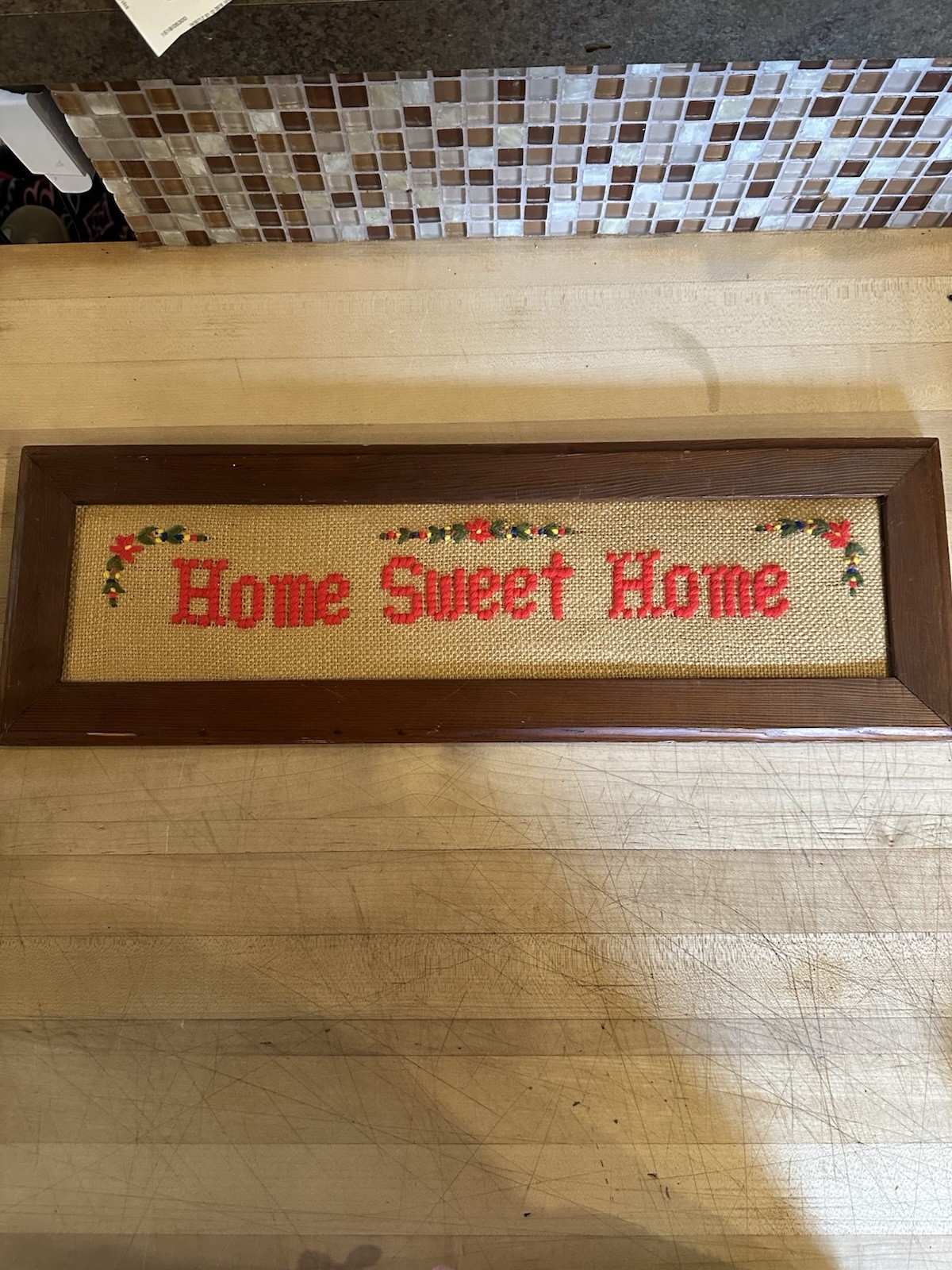 VTG “ Home Sweet Home “ Wall Hanging 1970s