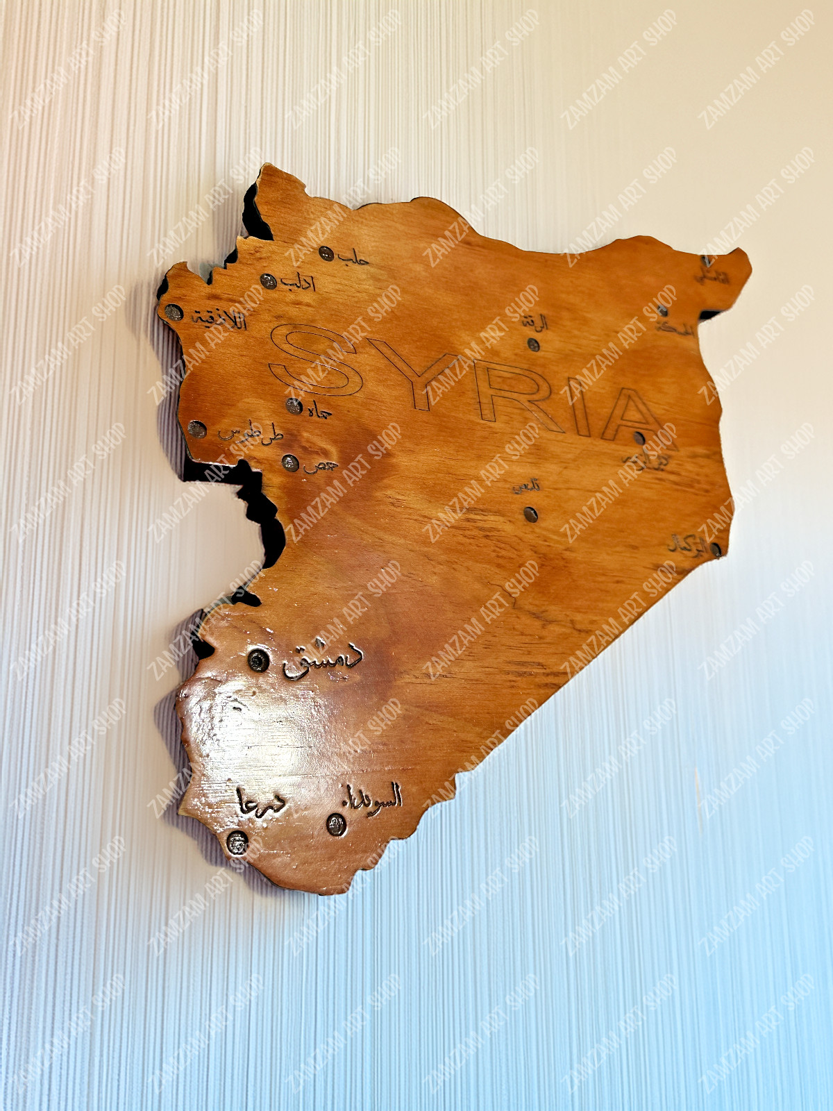 Wooden Map of Syria, Home Decor, Birthday Anniversary Gift خريطه سوريا