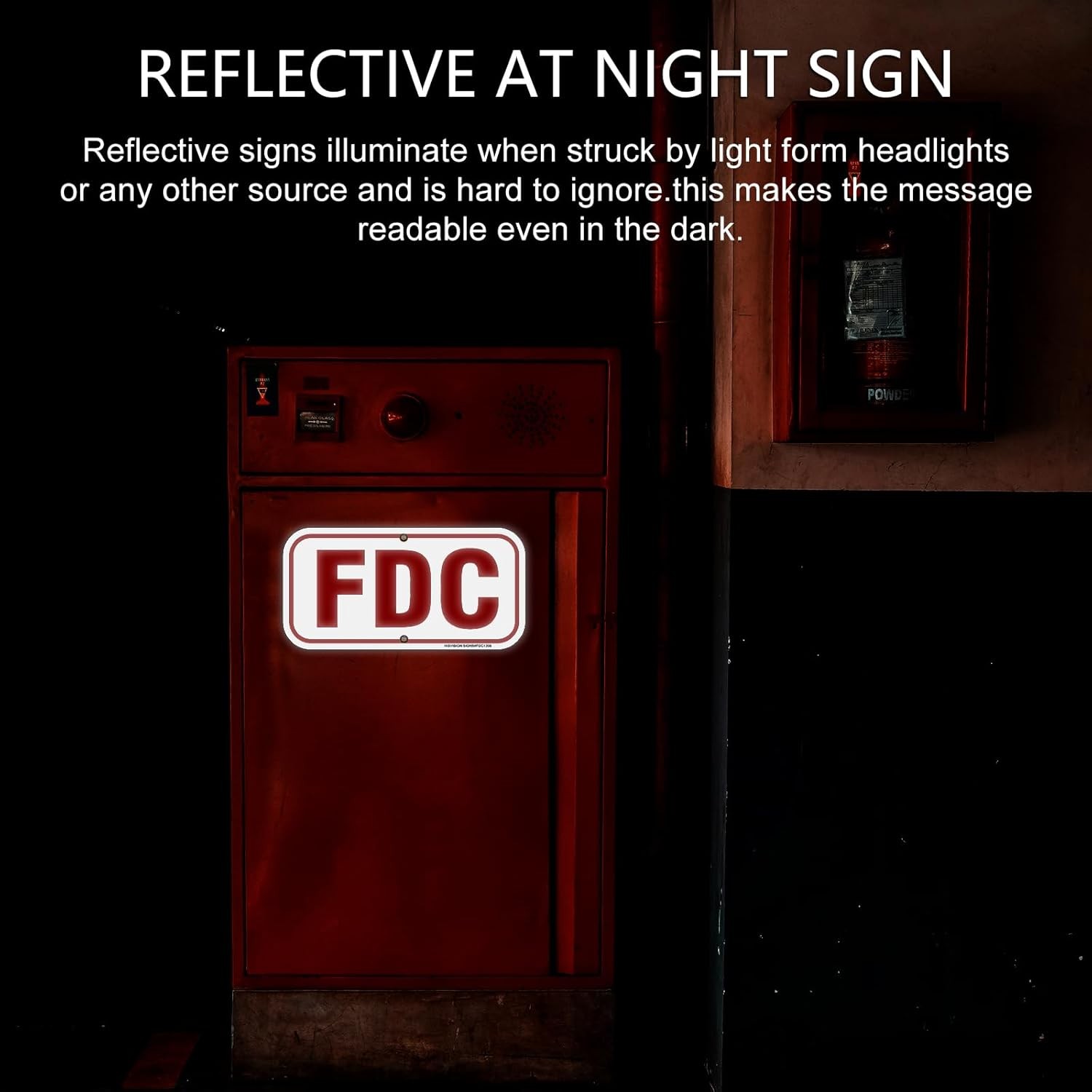 FDC Sign,Fire Department Connection Sign,4Pack-12″X6″,.40 Rust Free Red