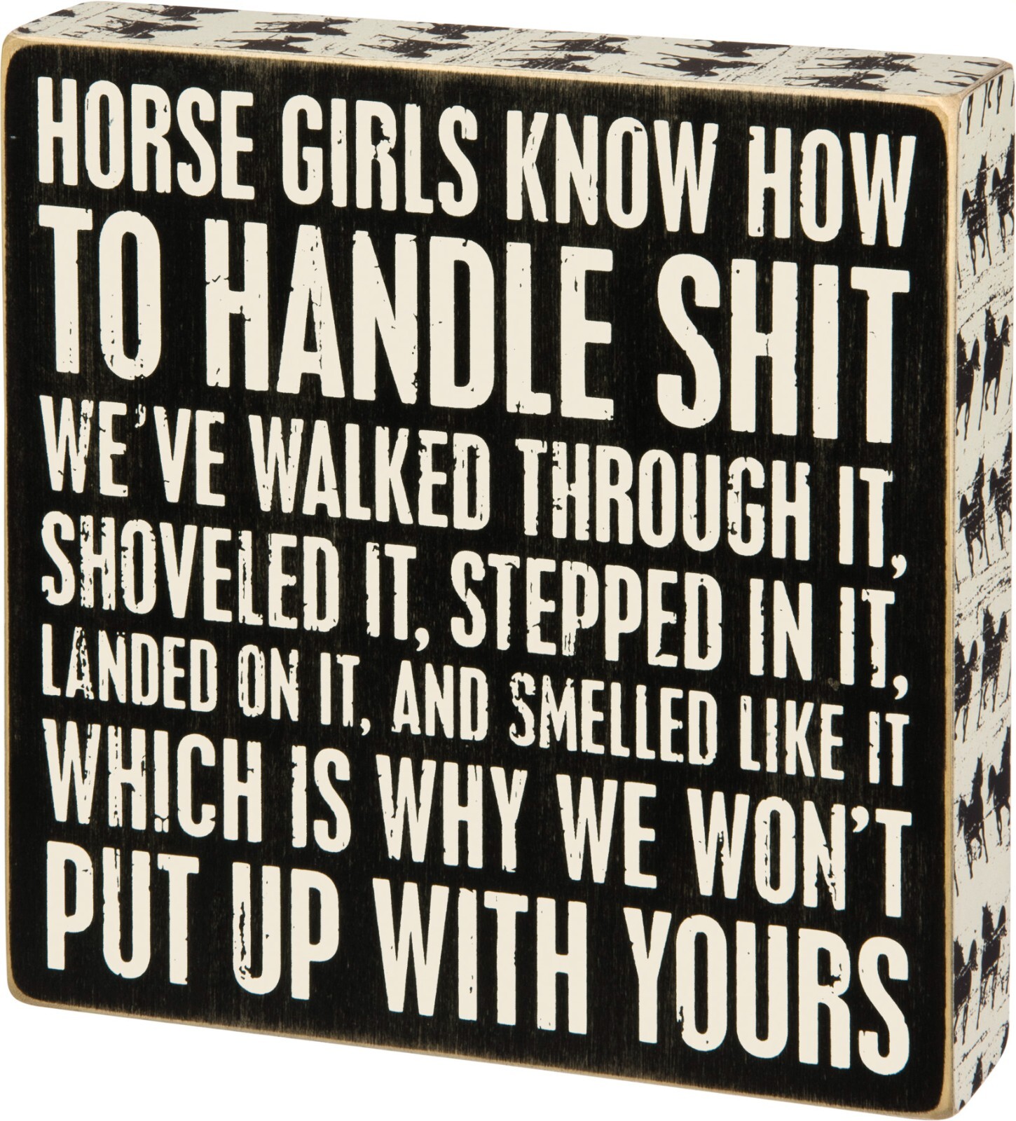 Primitives by Kathy Box Sign Horse Girls Know How To Rustic Decor Gift Lover