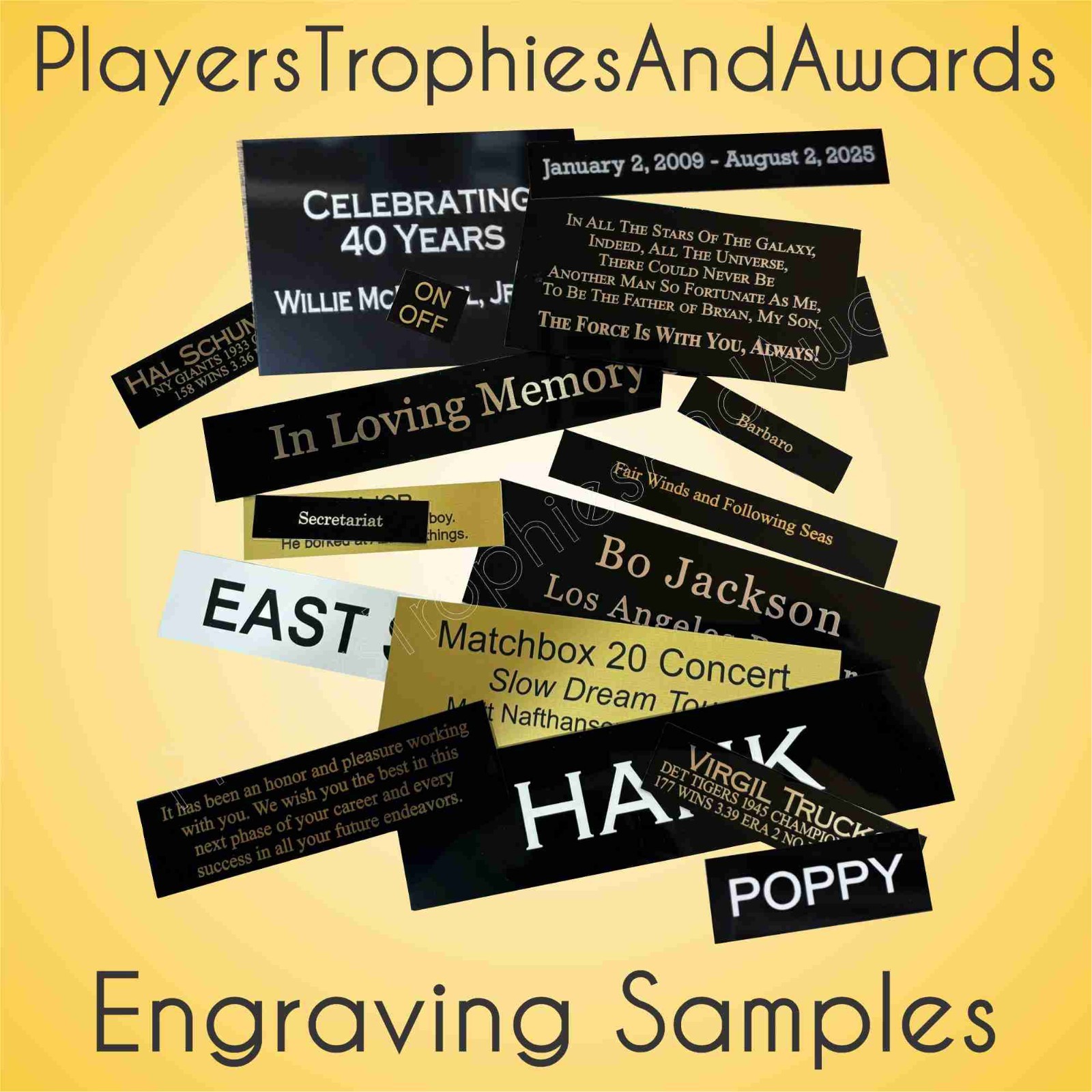 Engraved Name plate ALUMINUM Custom laser Engraving CHOICE of size proof inc PTA