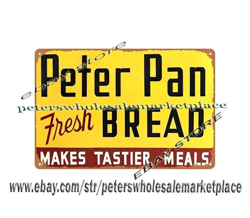 contemporary metal wall art decor Peter Pan Bread metal tin sign