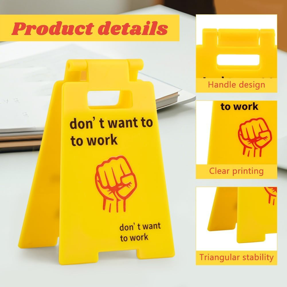 4Pcs Caution Overstimulated Desk Sign, 3D Printed Caution Overstimulated Do Not