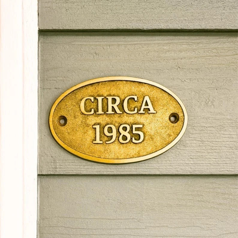 Brass Circa Door Sign Casted Gold Handmade Plaques Plate for House Hom