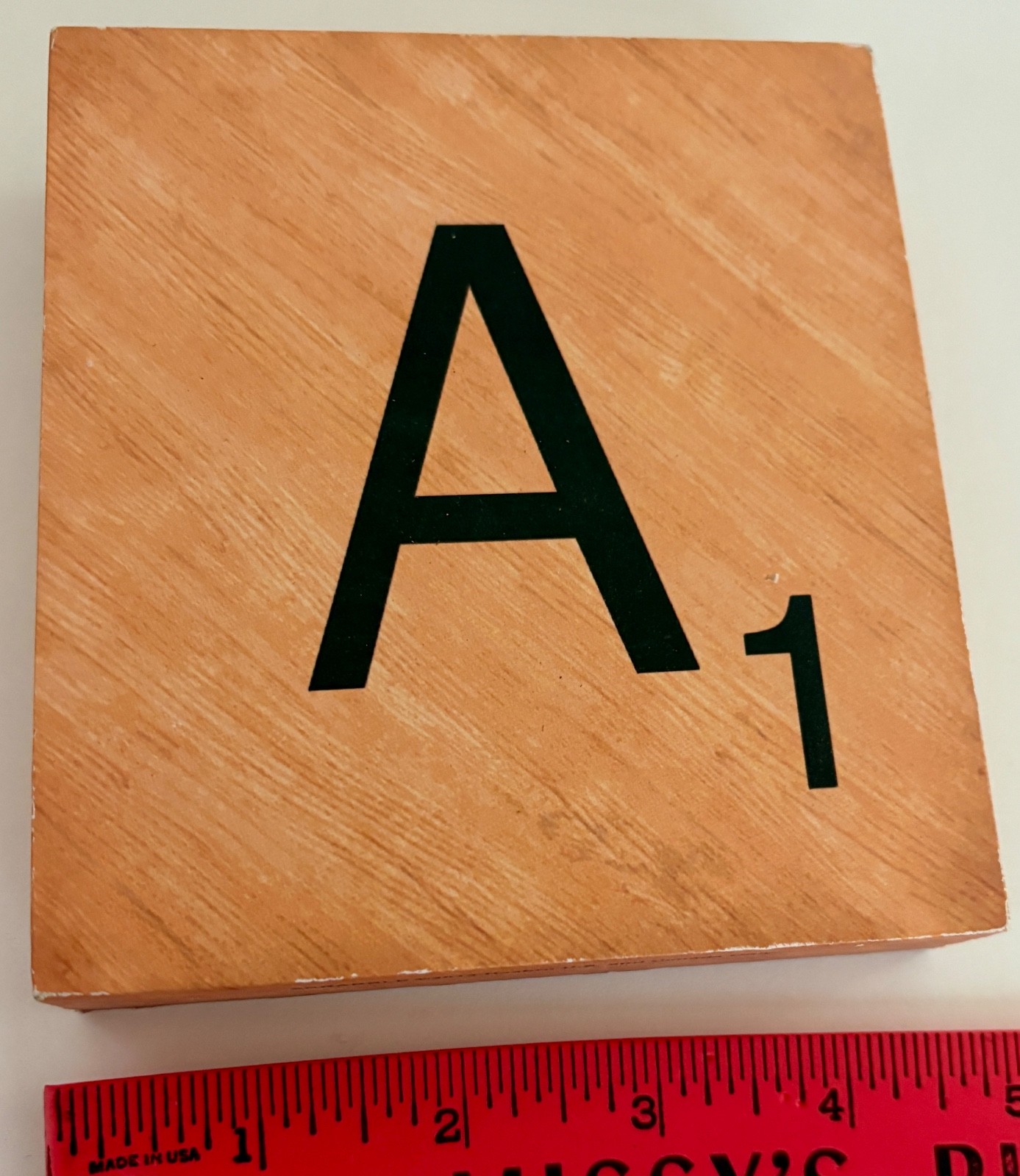 Scrabble Wall Art Letter A Hanging Wood Grain