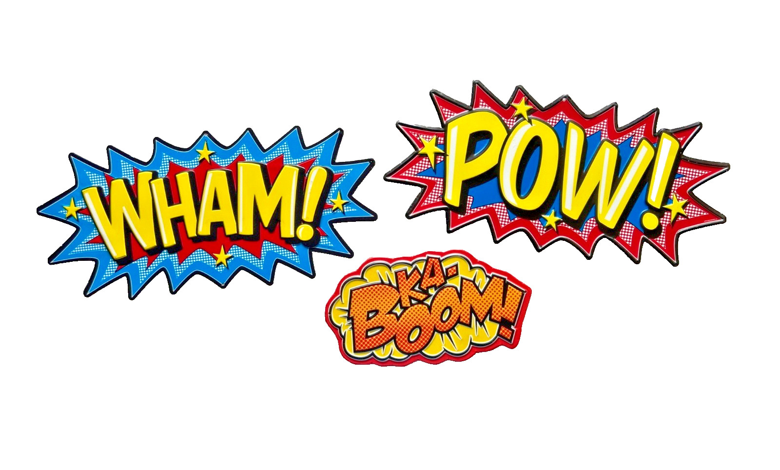 Batman KA-BOOM! Embossed Metal Sign Lot of 3 Open Road Superhero Marvel Comics