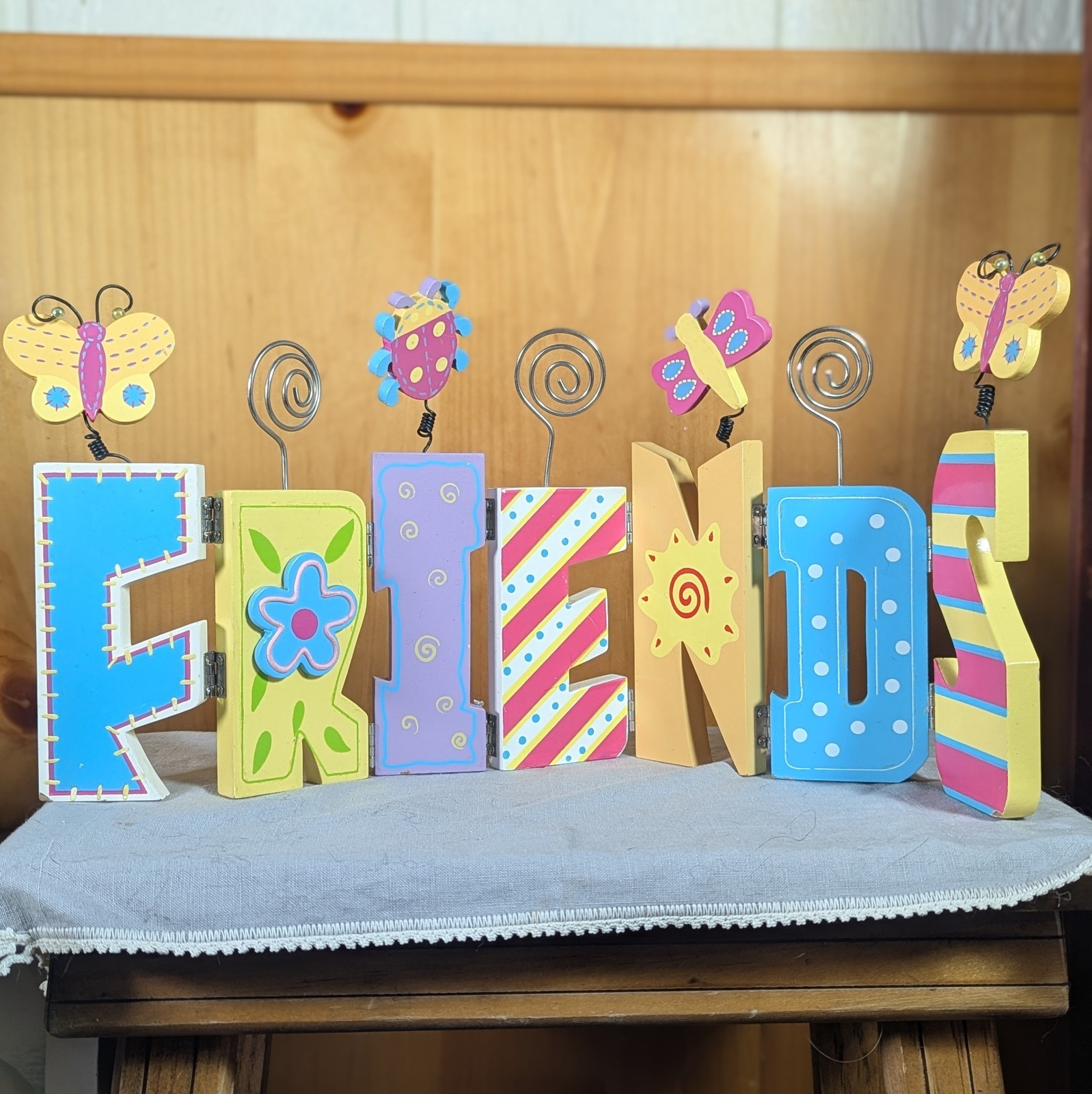 “FRIENDS” Hinged Cut-out Letters Picture Pgoto Display 16″ Long