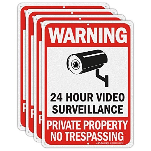 Reflective No Trespassing Signs – 4 Pack, Weather Resistant & Easy to Install
