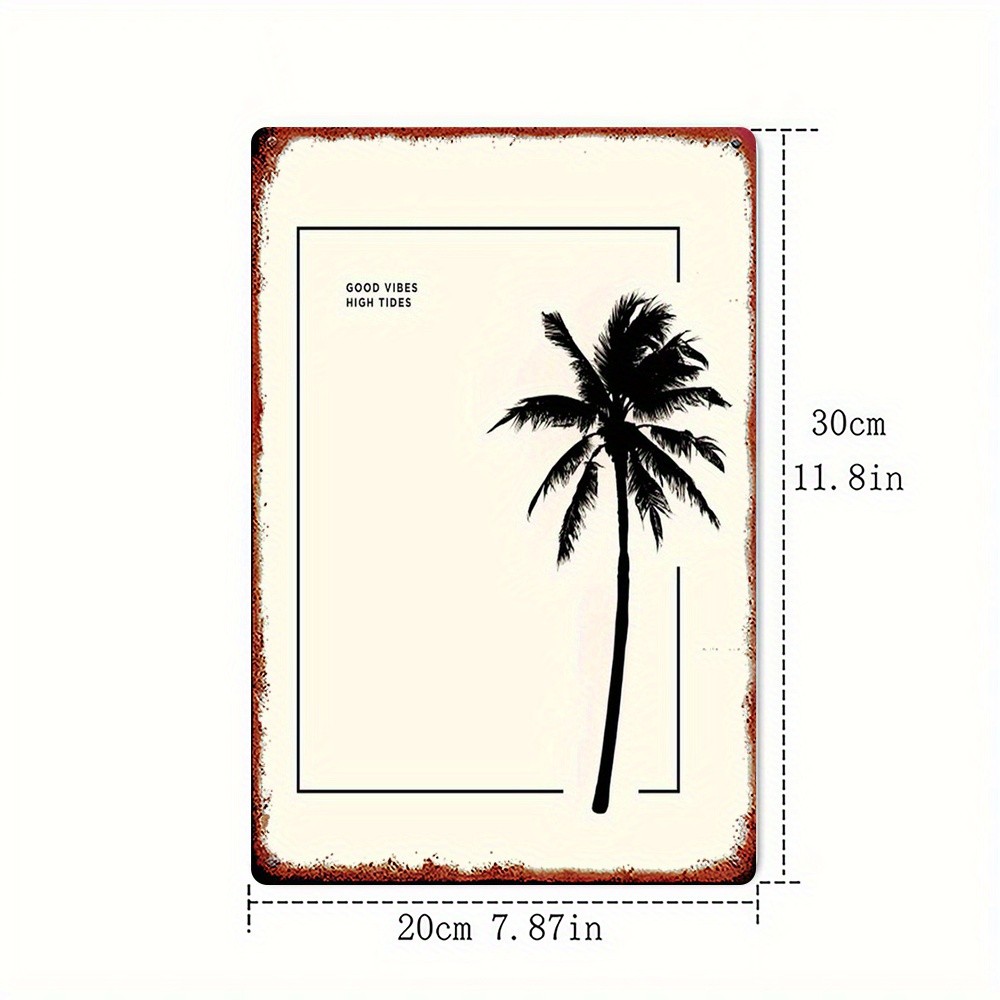 Metal Palm Tree Sign 8X12 Inches Wall Art