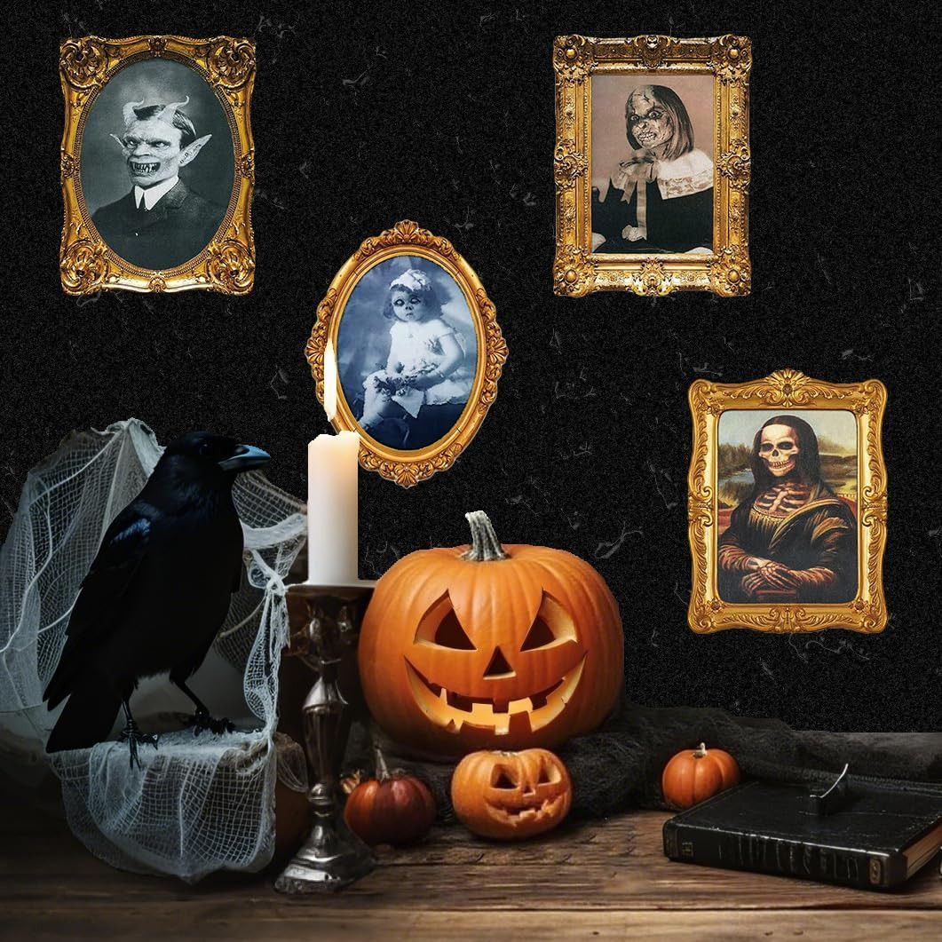3D Changing Face Moving Portrait – Halloween Wall Decor Scary Pictures Frame