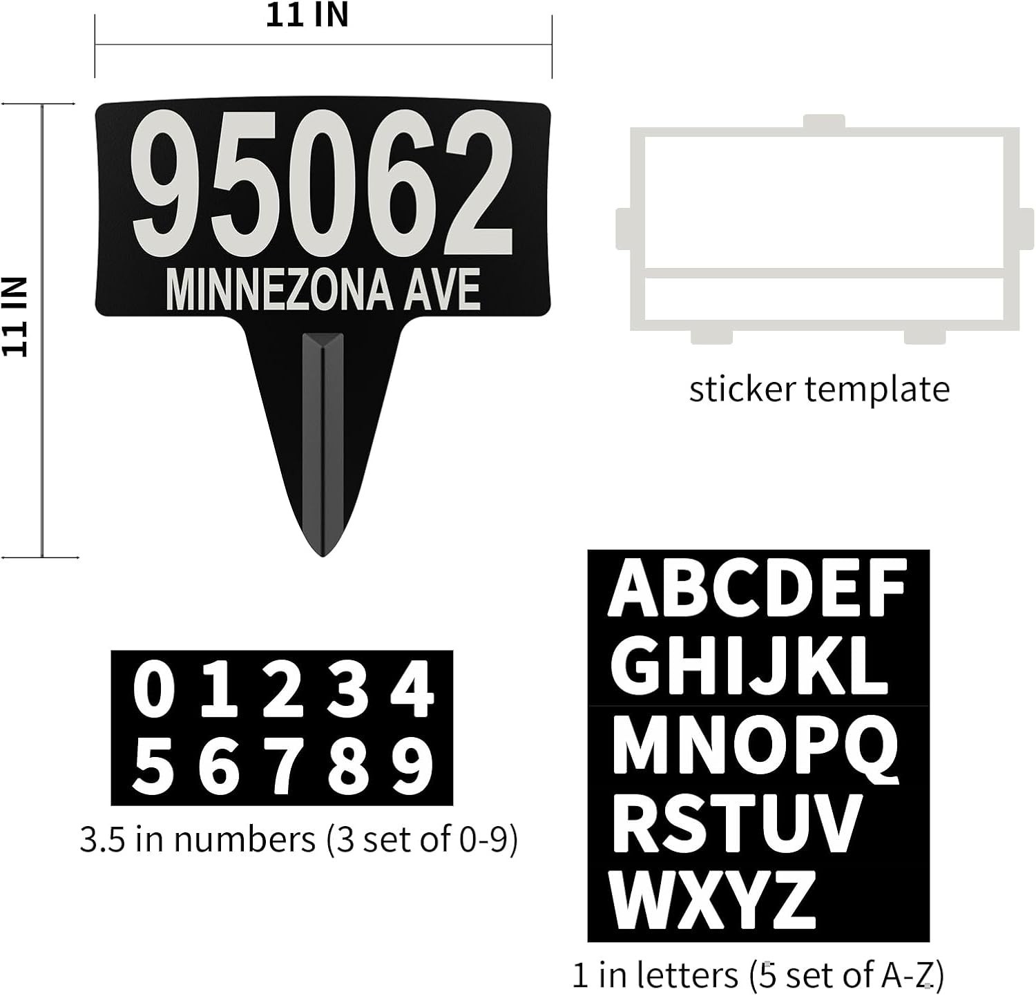 Elegant Metal Address Sign – High Visibility Waterproof Yard Plaque (11×11 In)