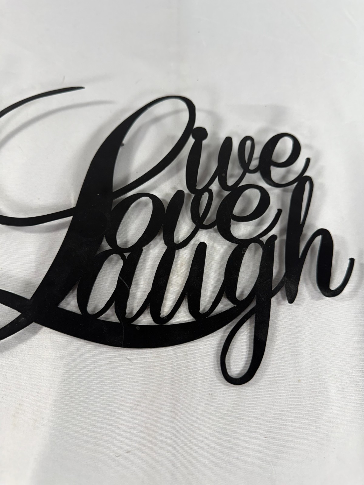 Rustic Black “Live Love Laugh” Wall Decor Sign Inspirational Word Art Home Decor