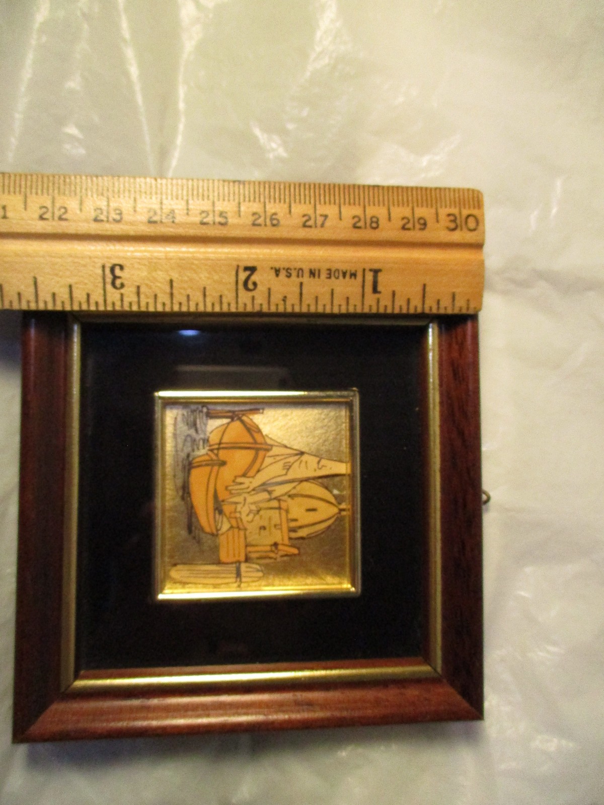 Art fishing boat Italy opera esequita a mano su foglia oro 23 kt framed plaque