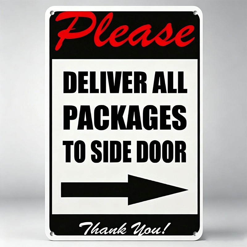 Thank You Package Delivery Metal Sign Residential Side Door Notice Wall Art Gift