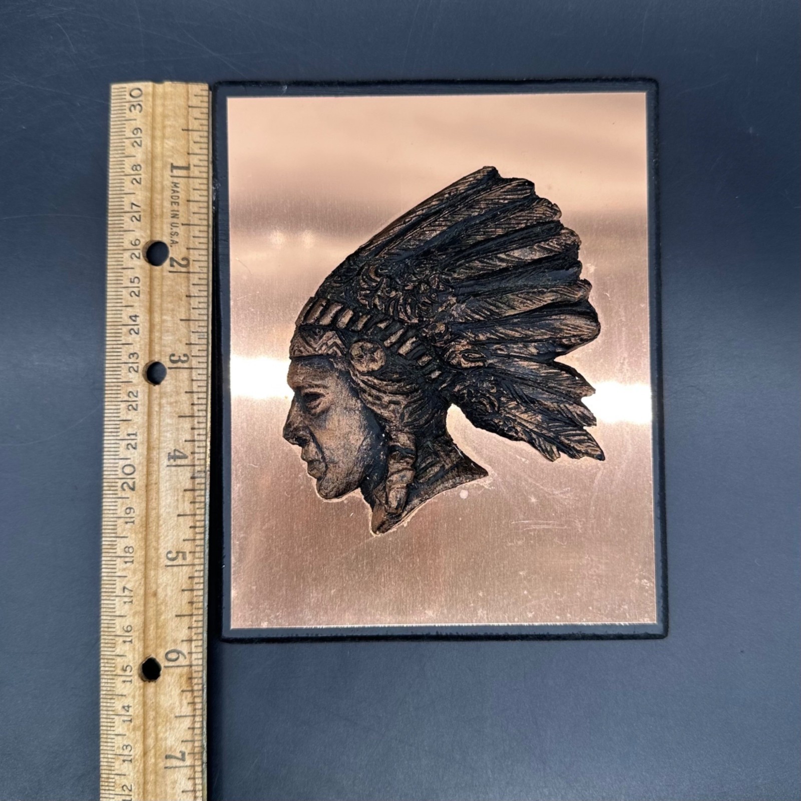 Vintage Wall Plaques Native Chief Australian Souvenir Copperama Australia Copper