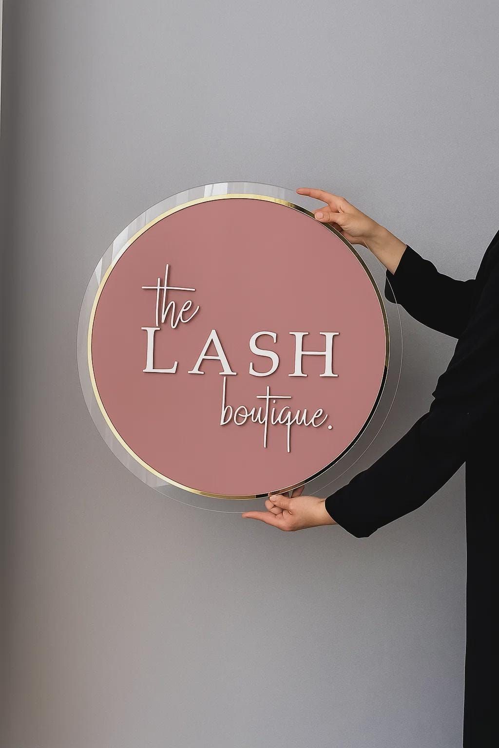 Custom Acrylic LED Halo Wall Sign| Backlit Business Wall Decor For Office, Salon