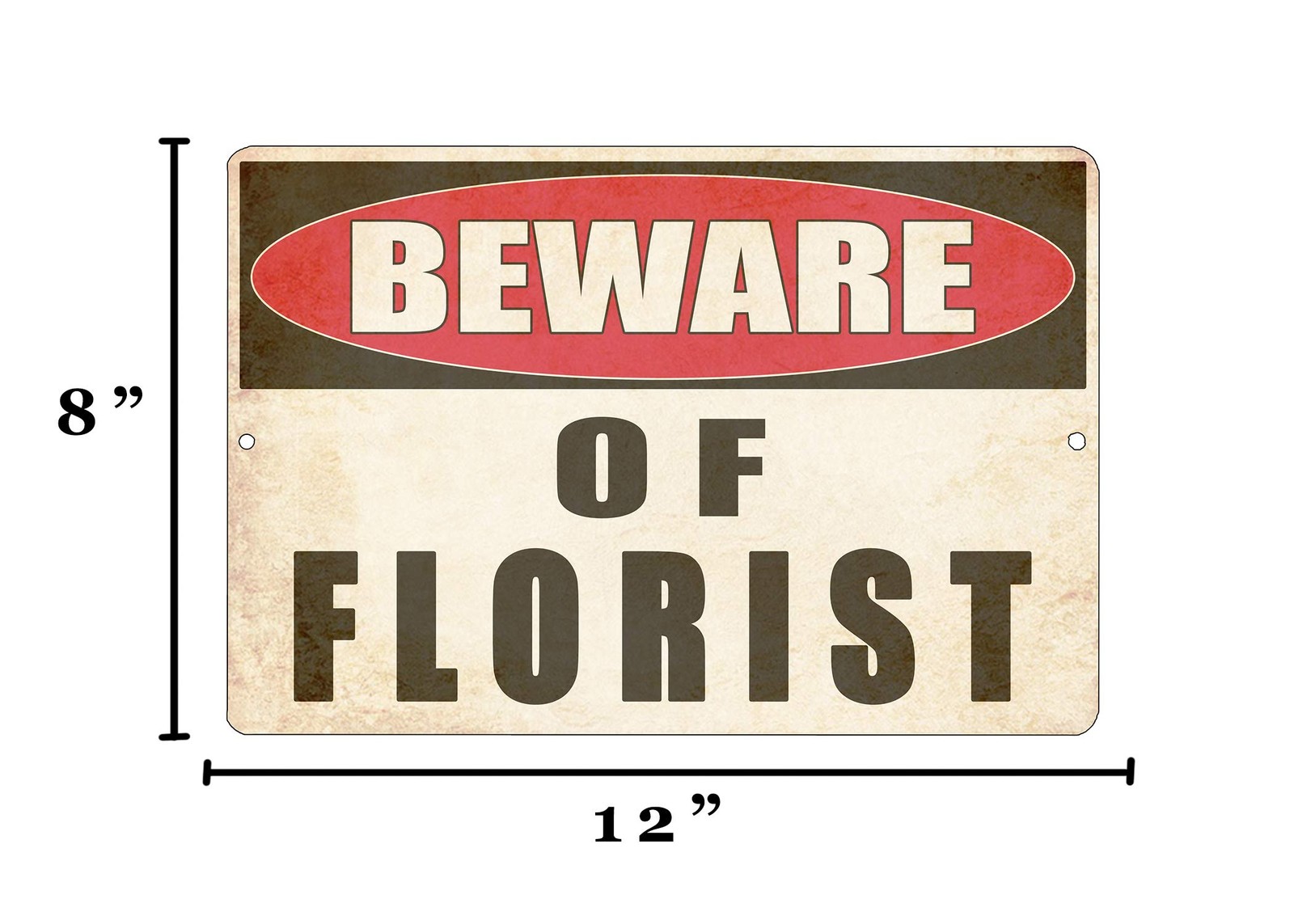 Funny Sarcastic Metal Tin Sign Wall Decor Flower Shop Yard Wall Warning Bewar…