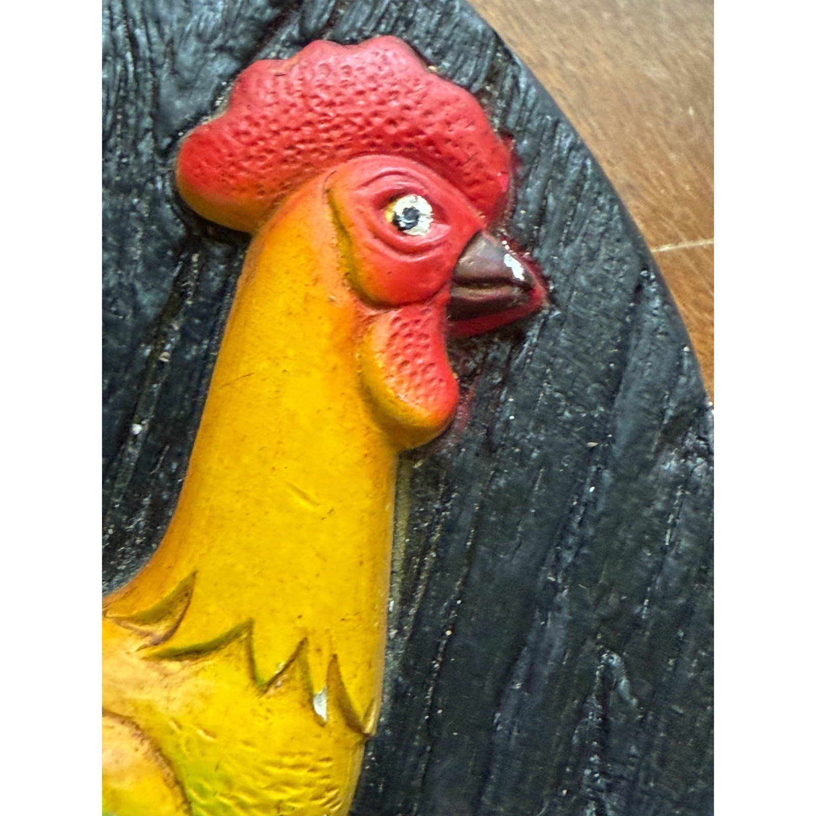 Vintage Rooster Wall Plaque Chalkware Farmhouse Decor