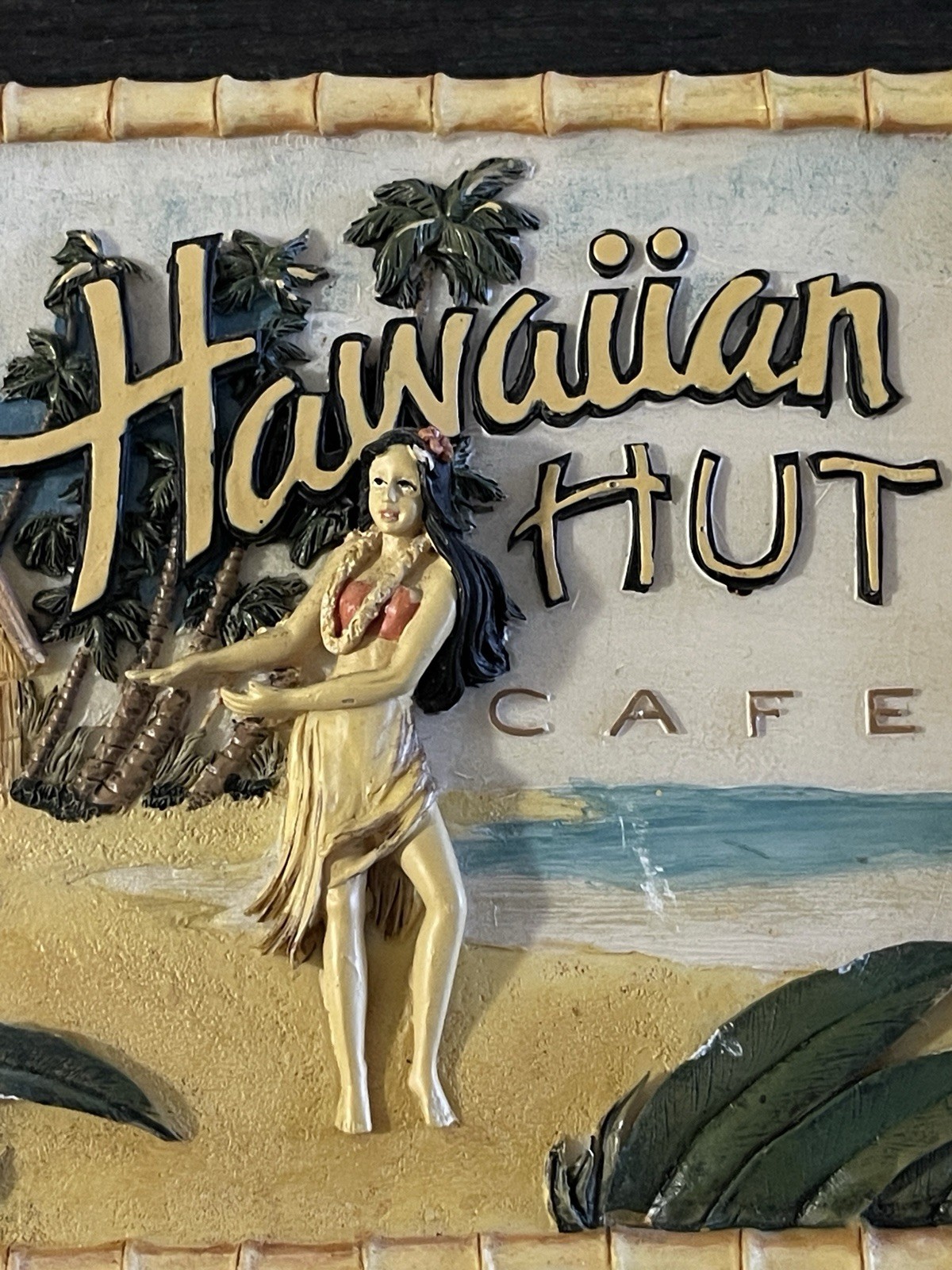 Vintage Hawaiian Hit Cafe Wall Plaque 6 1/2” x 4 1/2”