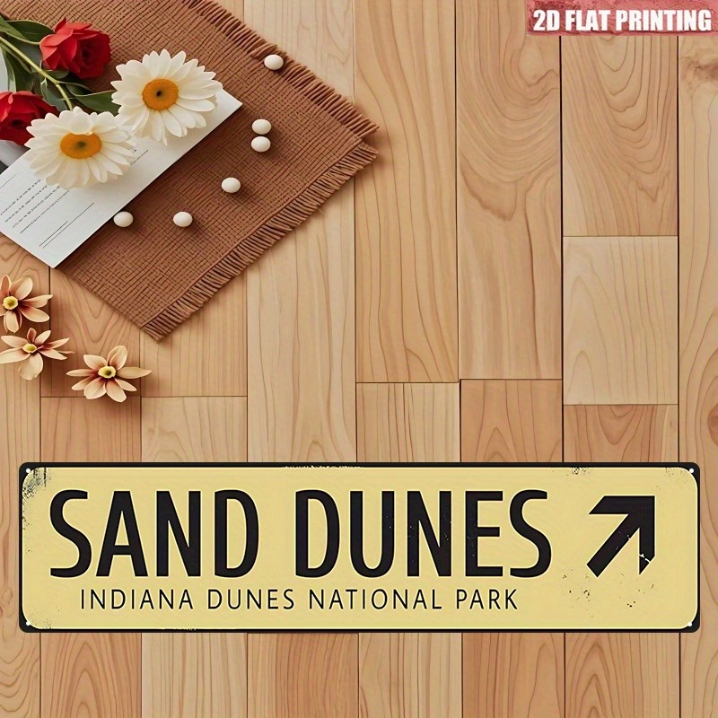 Sand Dunes Indiana Dunes National Park Arrow Metal Sign Lake Cabin Beach Decor