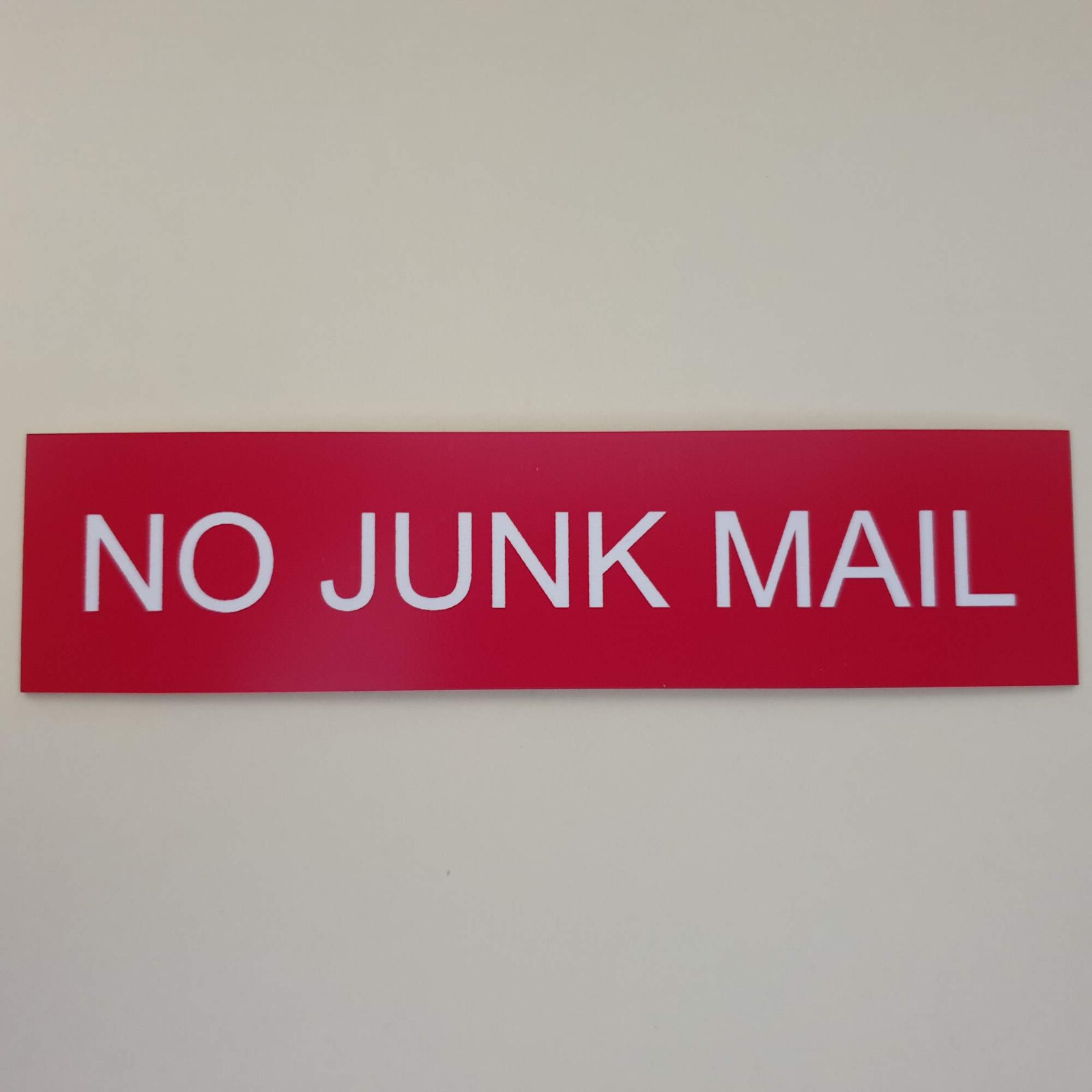 No Junk Mail Sign for Mailbox Letter Box – 30 Colours & 7 Small and Medium Sizes