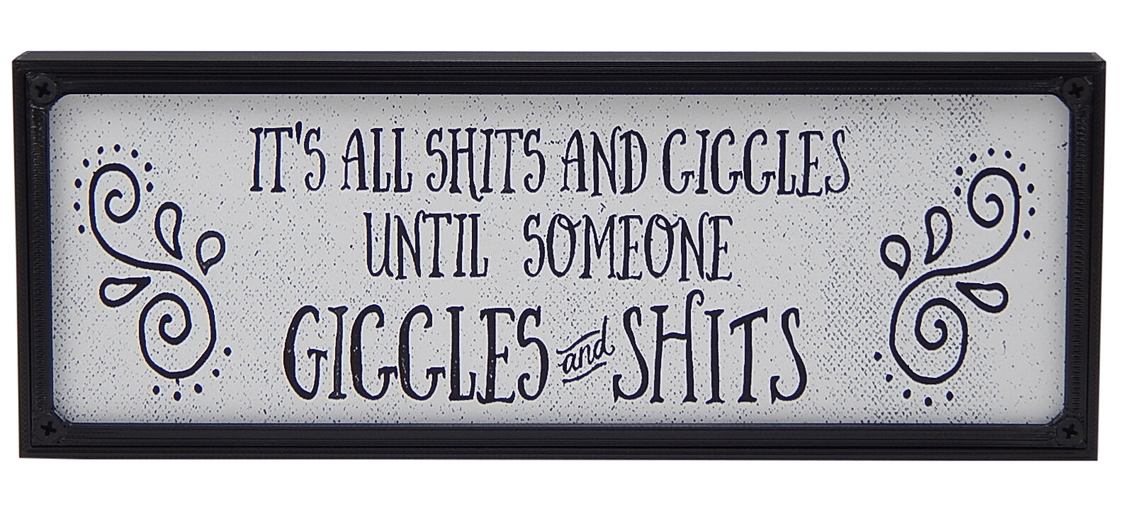 Funny & Cute Farmhouse Bathroom Toilet Sign Shelf Sitter Rustic Wall Home Decor