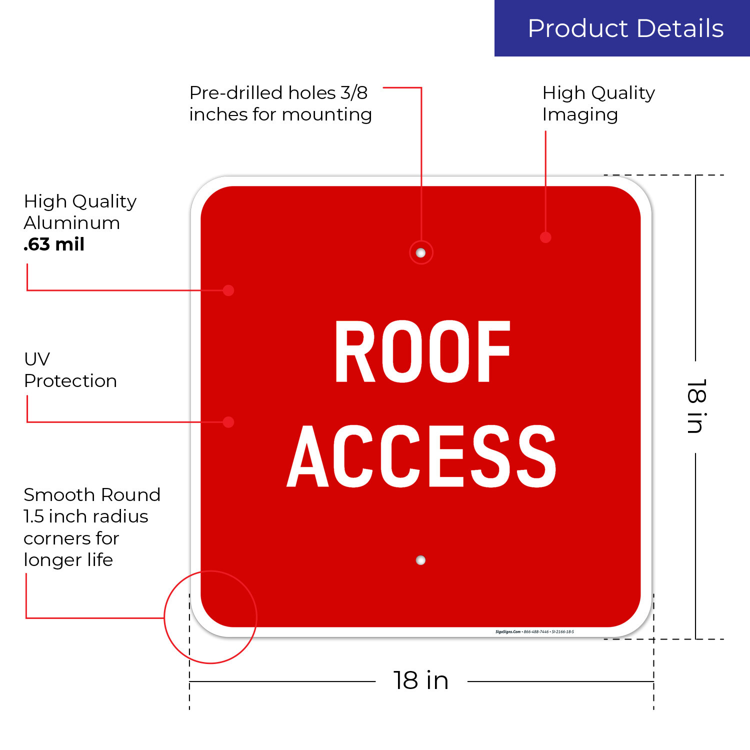 Roof Access Sign,