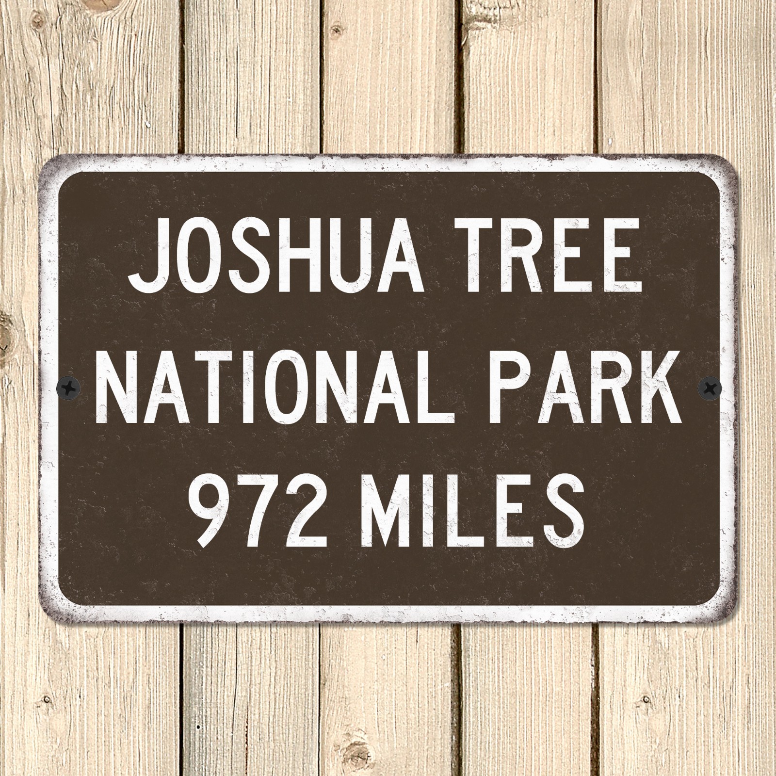 Custom Joshua Tree National Park Distance Road Sign Metal Highway Mileage Sign