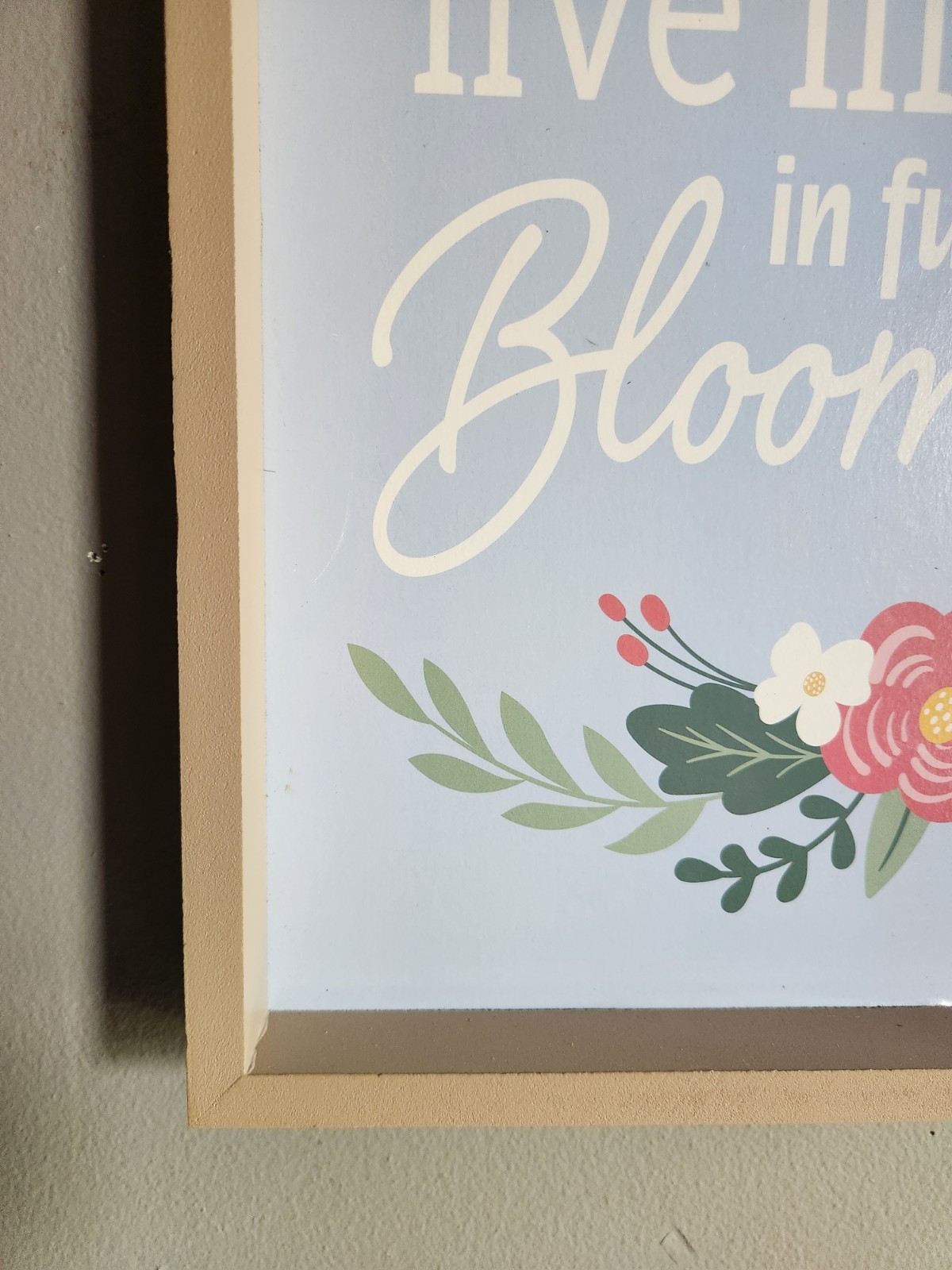 “Live Life in full Bloom” Wall Hanging Decoration 12¼”×9¼×1¼”