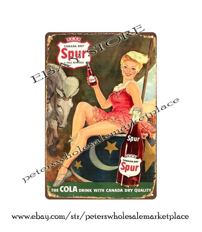 1950s CANADA DRY SPUR COLA metal tin sign nostalgic room wall decor