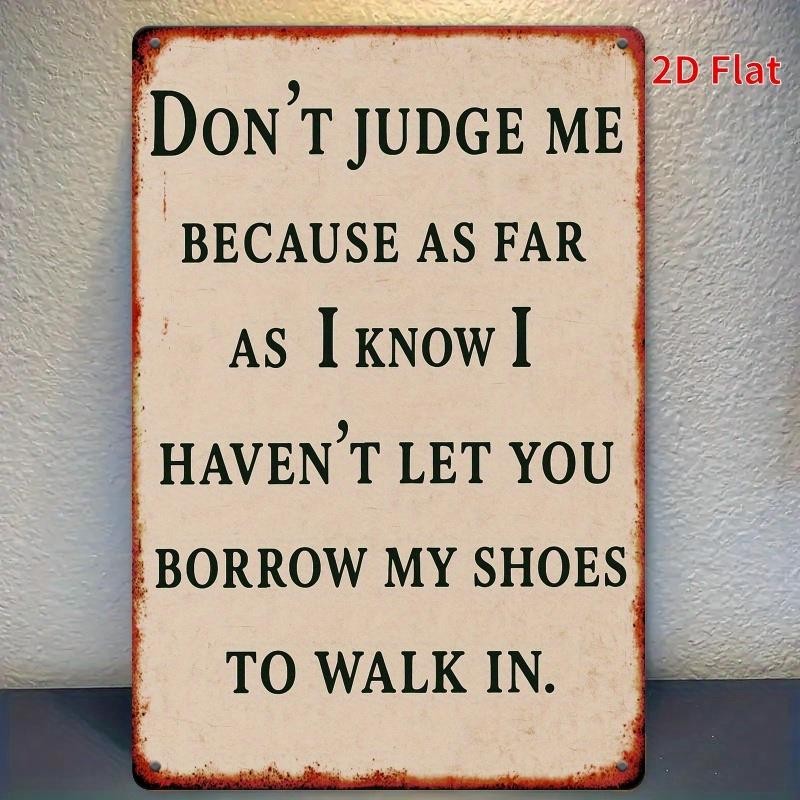 Metal Wall Sign Funny Aluminum Plaque 8×12 Beige Black Home Office Decor