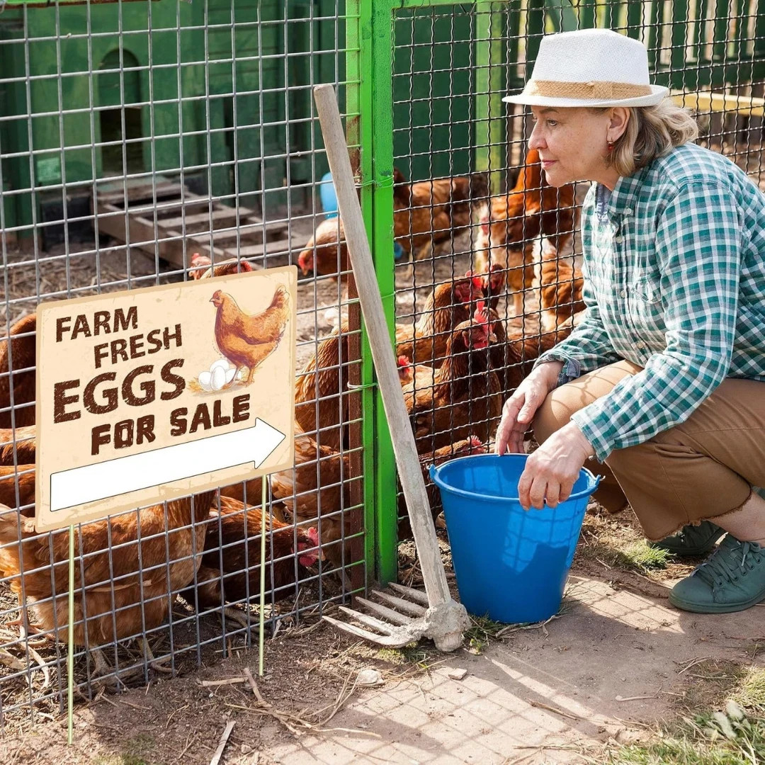 3Pcs Double Sided Farm Fresh Eggs Sign Eggs for Sale Sign Corrugated Plastic Fre