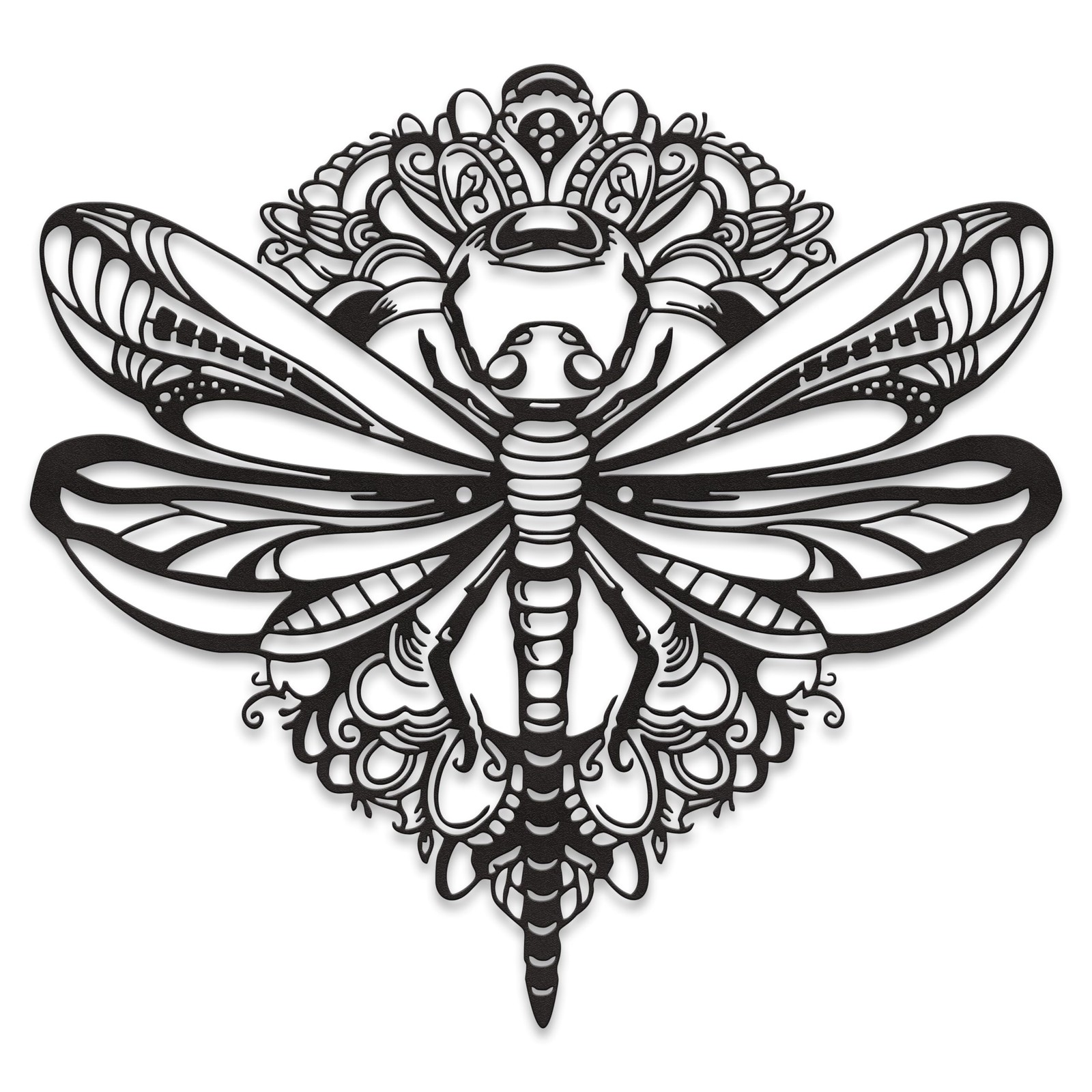 Rajukit Floral Dragonfly Metal Wall Art,Elegant Indoor/Outdoor Decor with Acc…