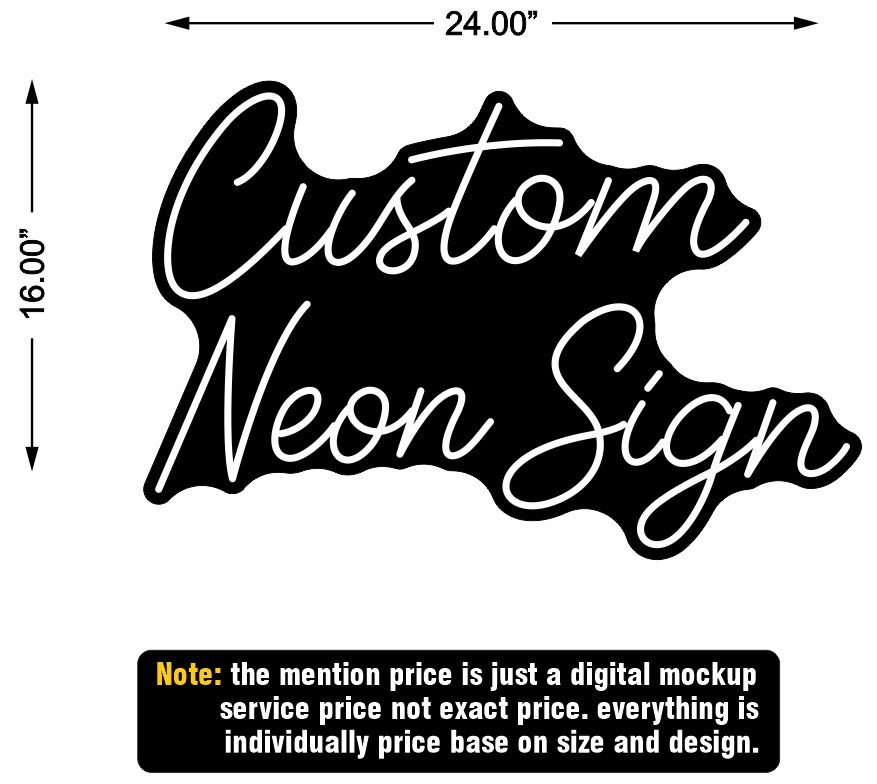 Custom LED Neon Light Sign Personalized Name Text Logo Wall Decor | Digital Only