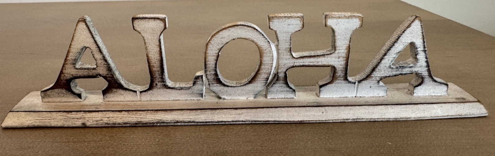 Aloha Distressed Wood Sign Indoor Decor Made In Hawaii