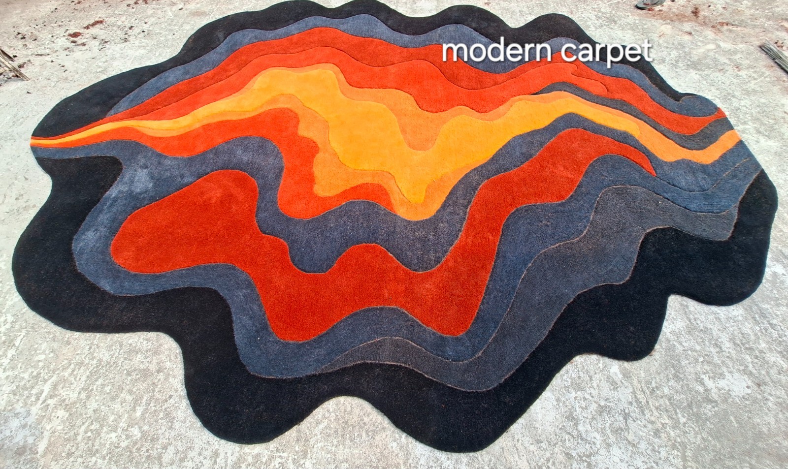 Irregular Shape Rugs Handmade 100% Woolen Hand Tufted For Home Decoration