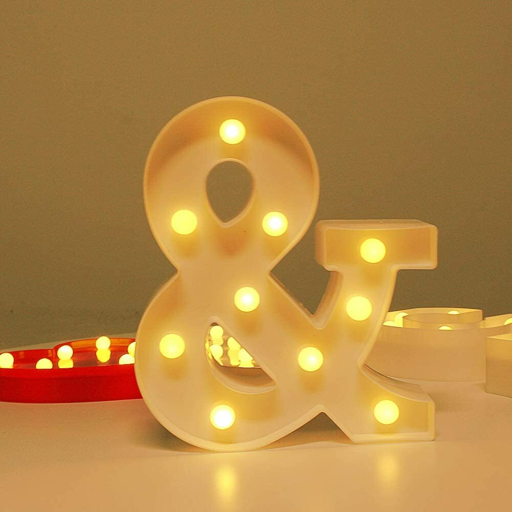 LED Letter Light Up Sign for Night Light, Wall Decor, Parties, Alphabet Marquee