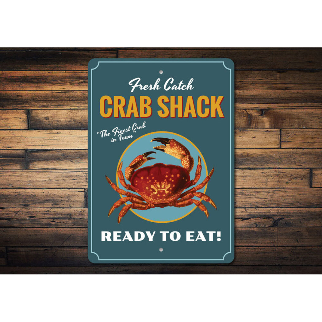 Crab Decor, Crab Sign, Crab Lover Aluminum Metal Decor Sign